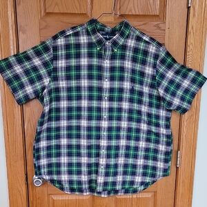 Ralph Lauren Classic Fit Green and Blue Casual Button Down Shirt